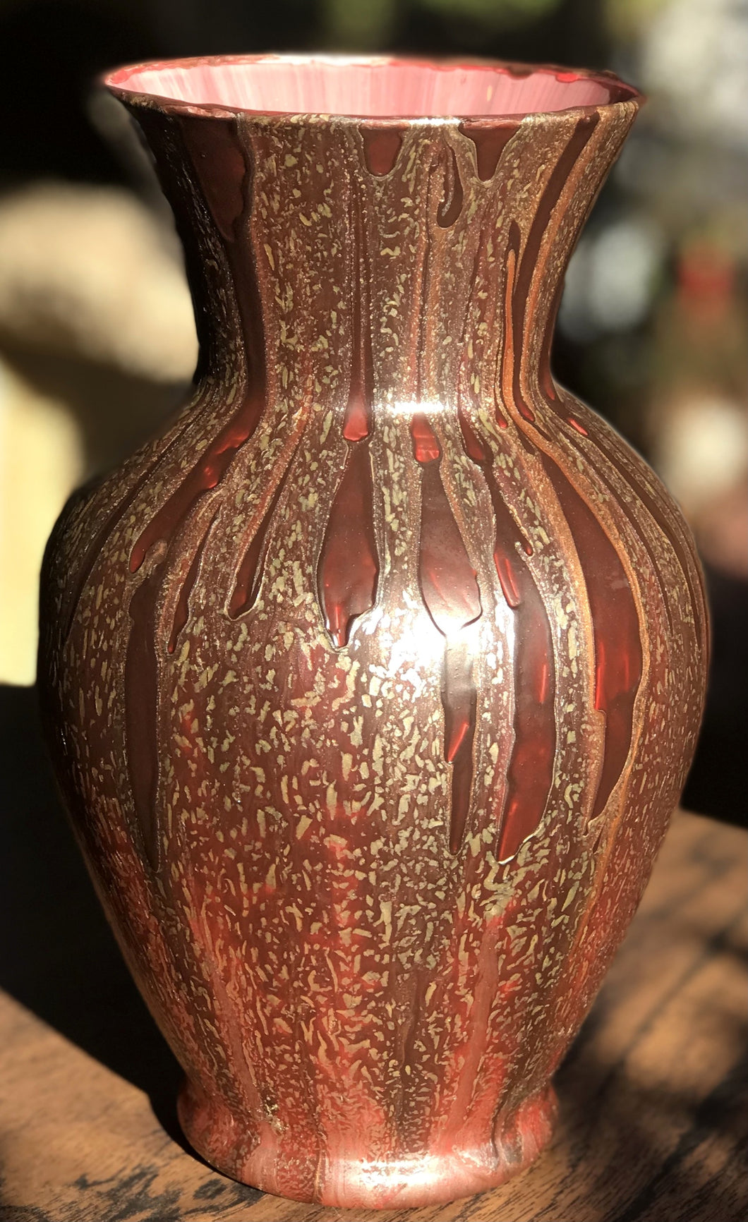 Poured Brown/Gold/Copper Vase