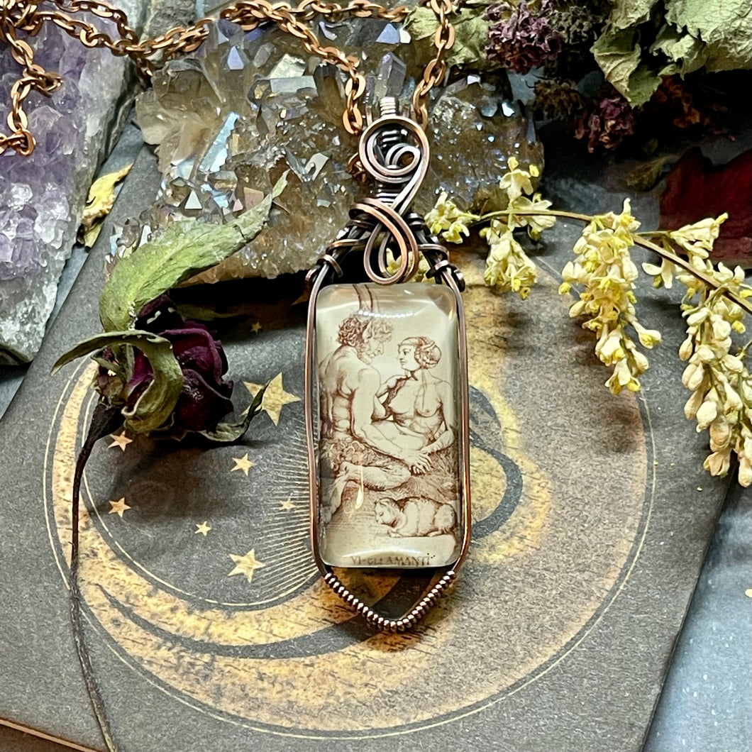 The Lovers tarot in Copper